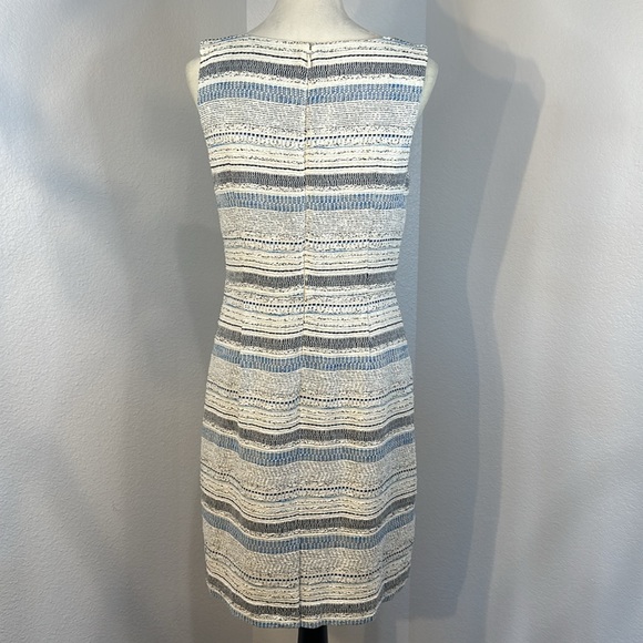 Ann Taylor Ann Taylor Sleeveless Sheath Blue Ivory Stripe Dress NWT (10p) - Picture 3 of 10